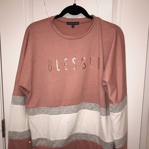Pink, White & Grey pull over